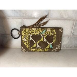 Vera Bradley Key Ring Zipper Coin Purse ID Holder Sitting in a Tree